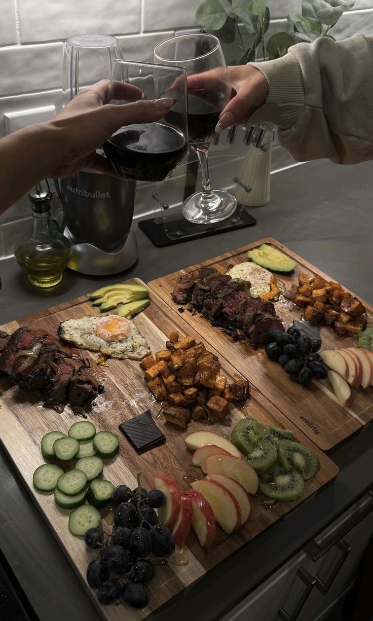A girl dinner, a plate of snacks eaten over the counter
