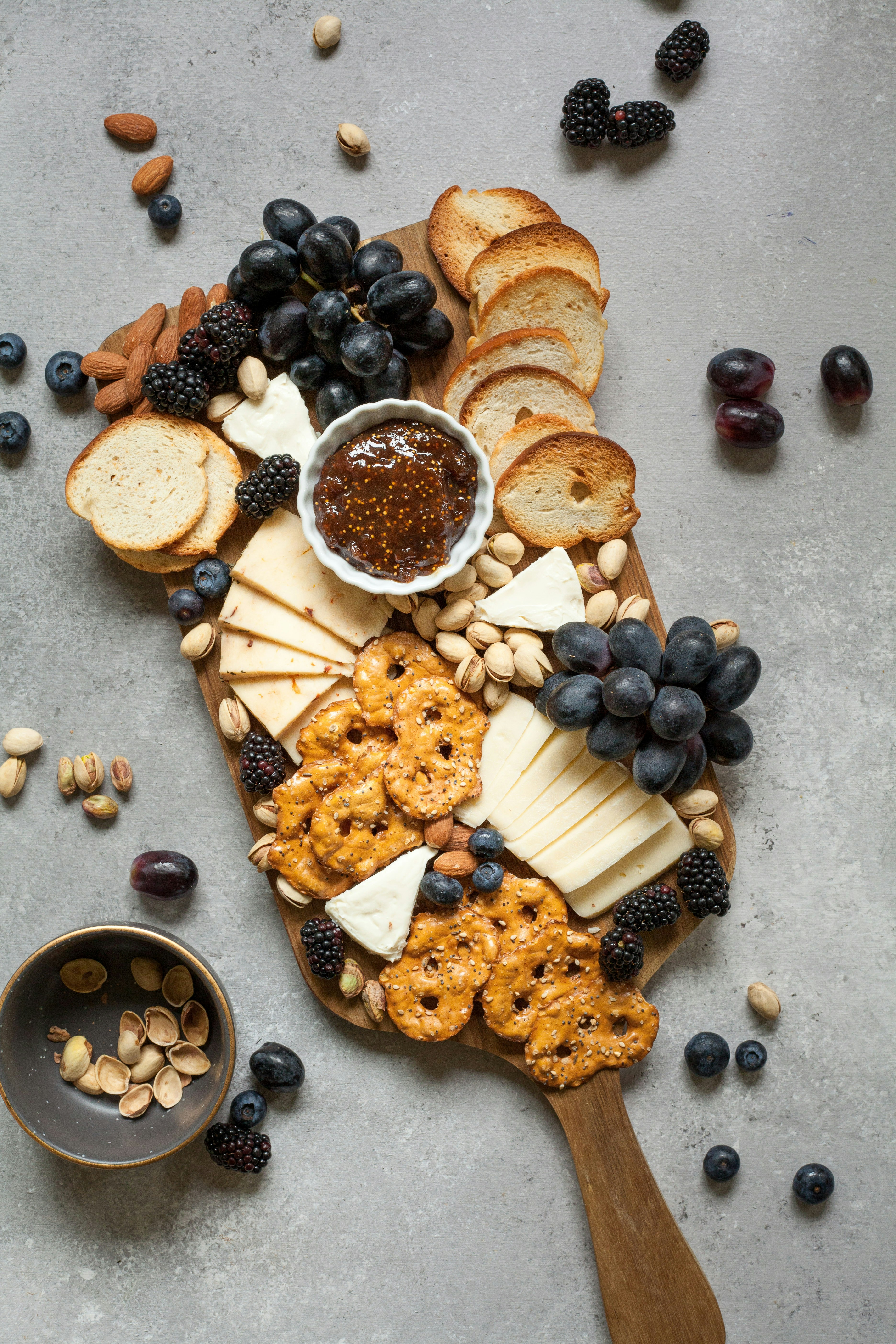 Snack board on marble