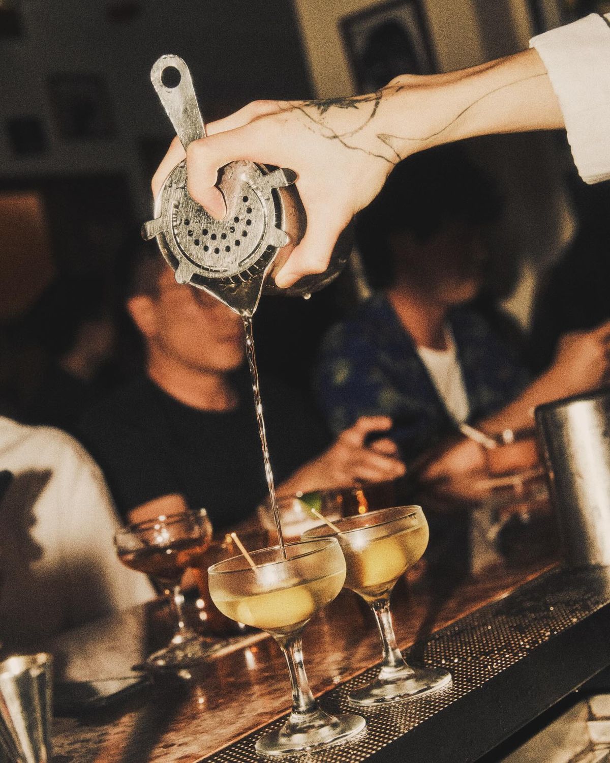 A pour at the bar