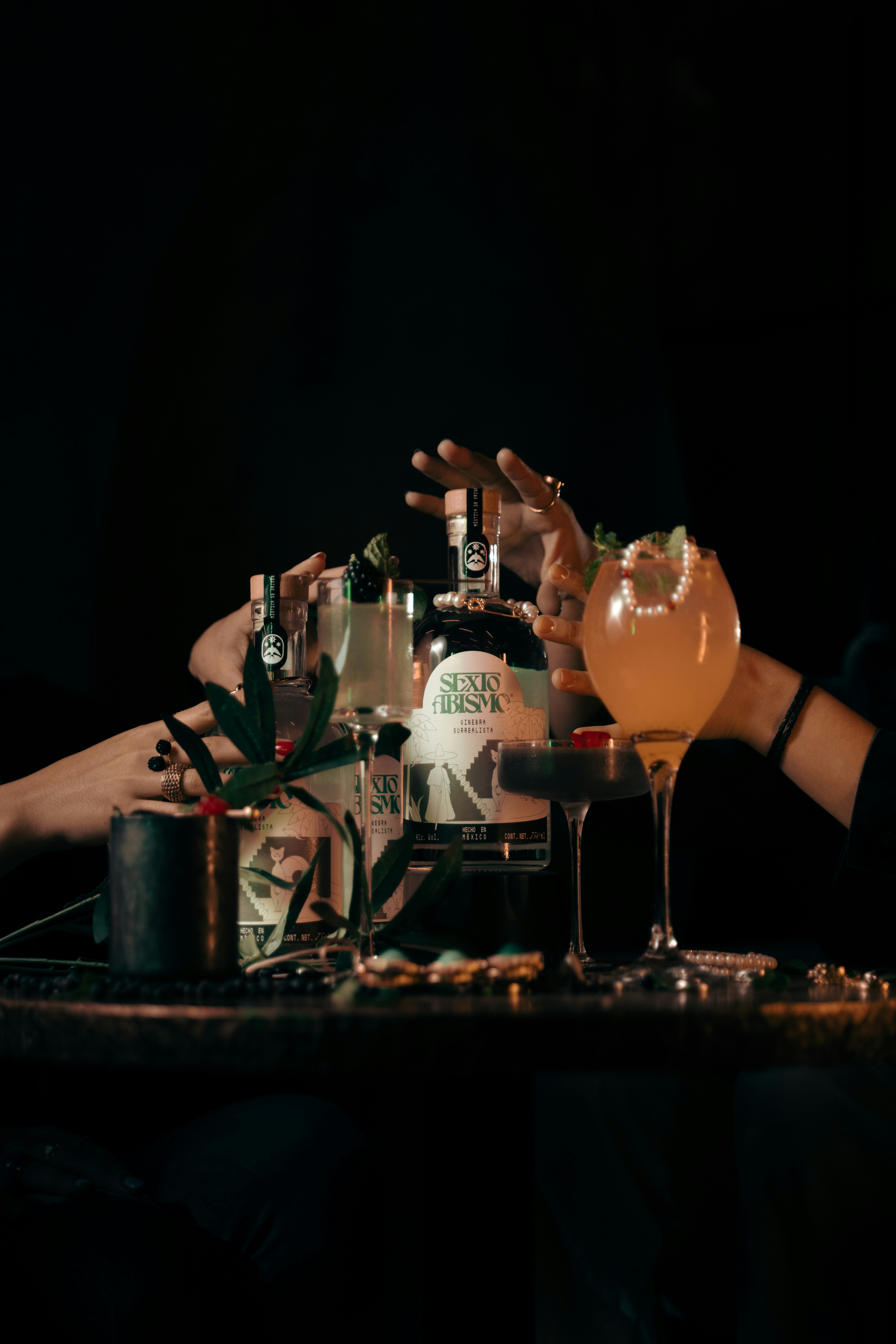 Board with champagne