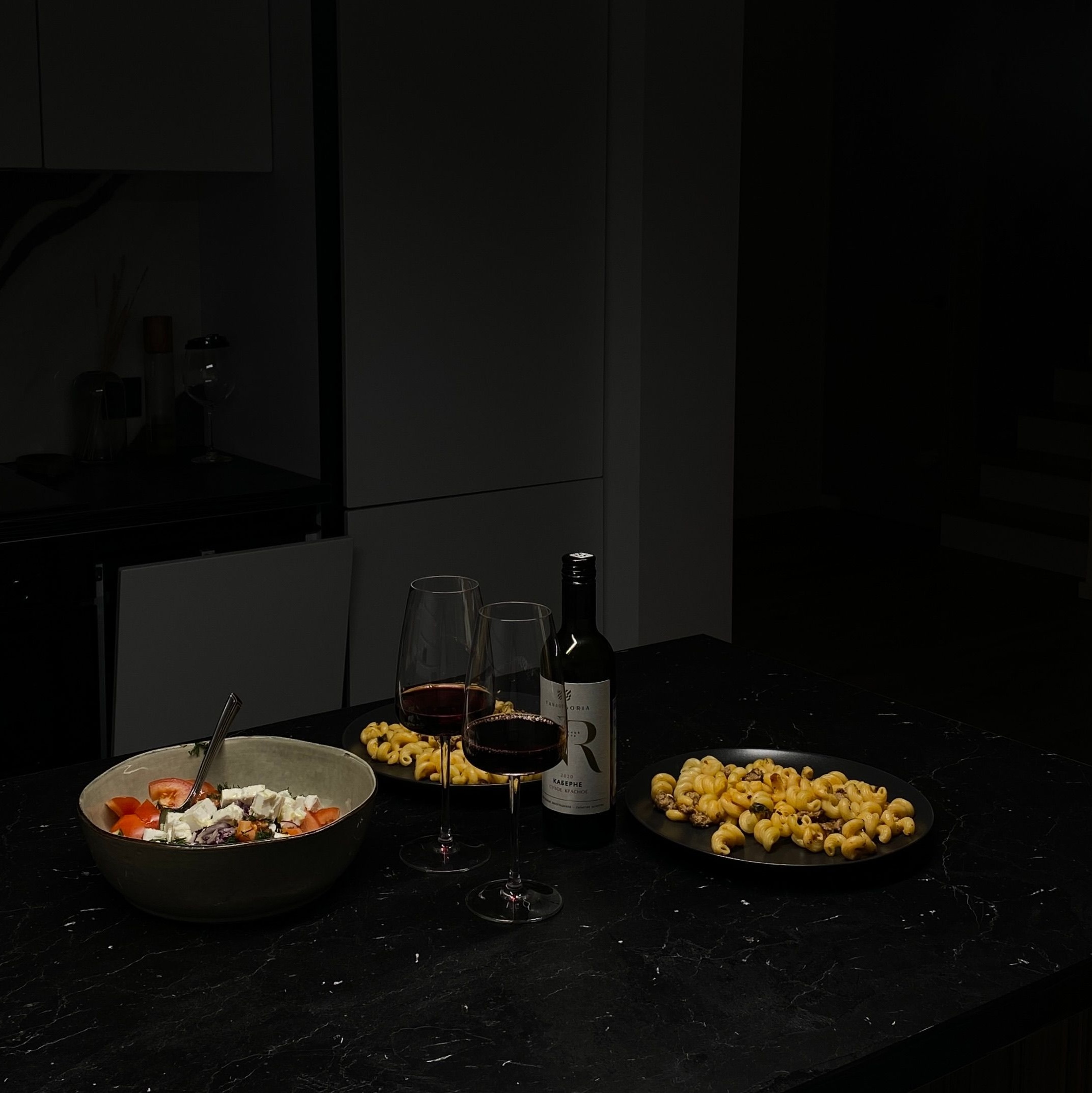 A girl dinner, a plate of snacks eaten over the counter