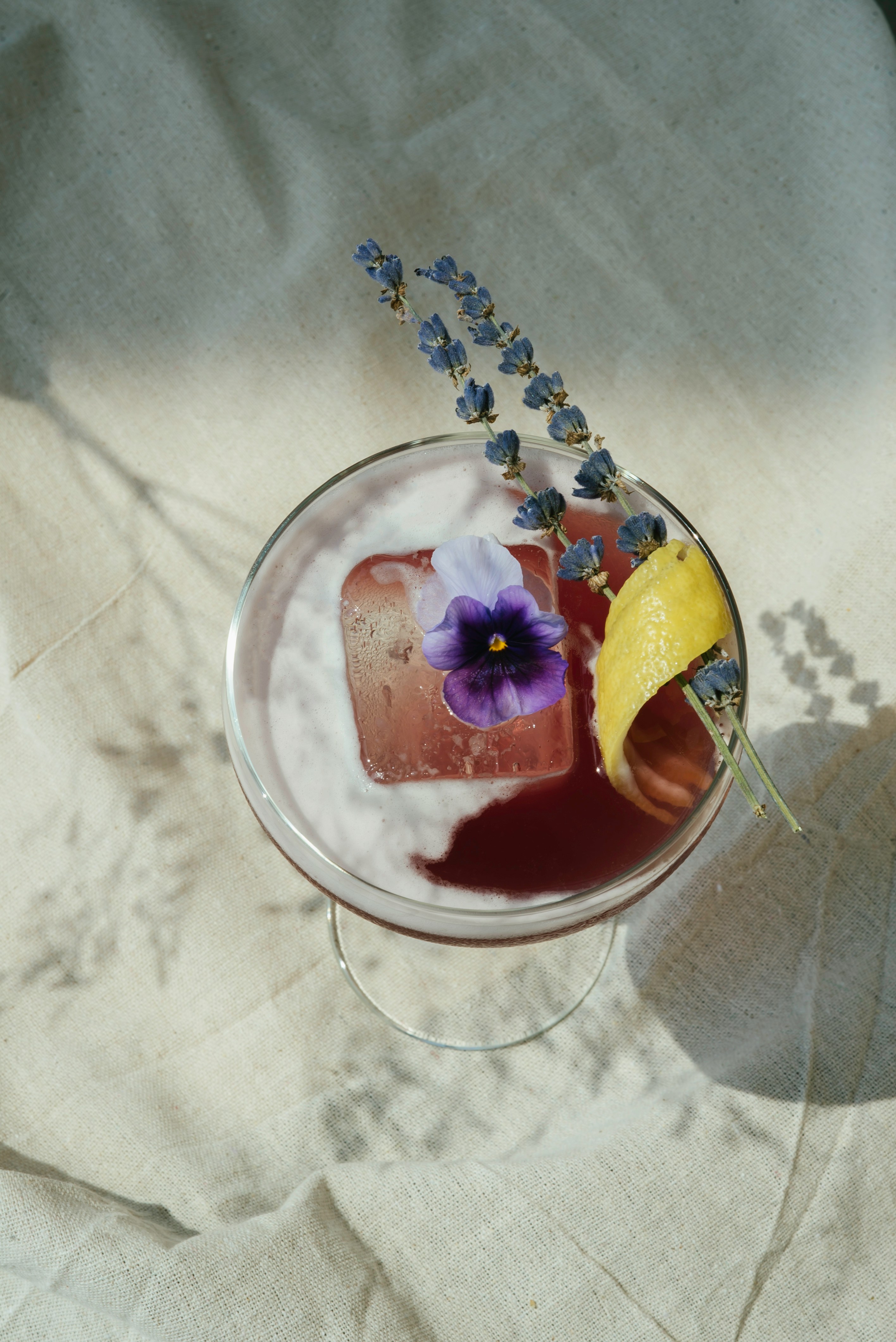 Martini on white tile